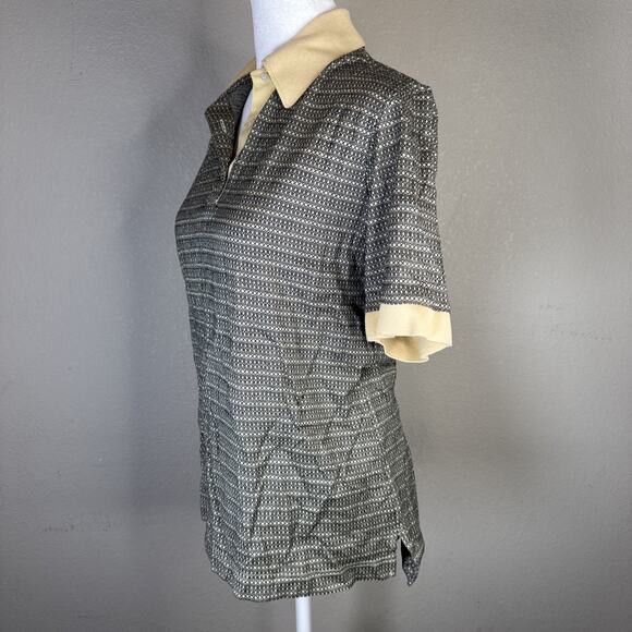 il migliore Shift Women Small Cotton Polo Vintage Black Gold Golf Knot Mod Retro - Picture 6 of 11